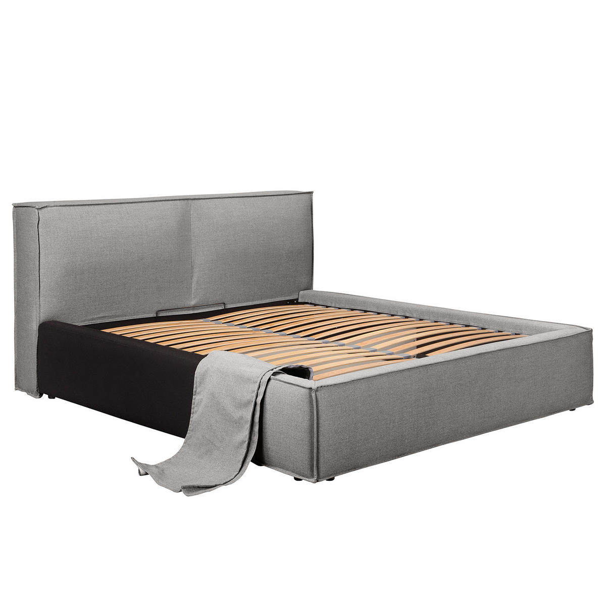 POLSTERBETT - Grau, Textil (140/200cm) - home24