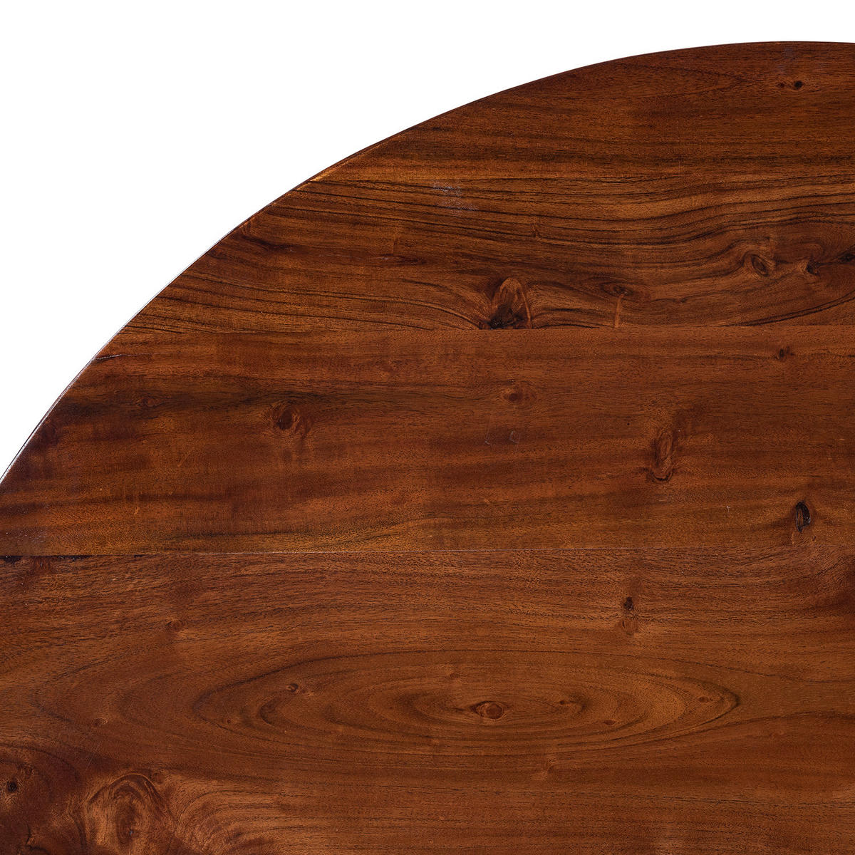 ESSTISCH - Akazie massiv / Metall - Akazie / Gold - Braun, Holz/Metall (110/110/76cm) - home24
