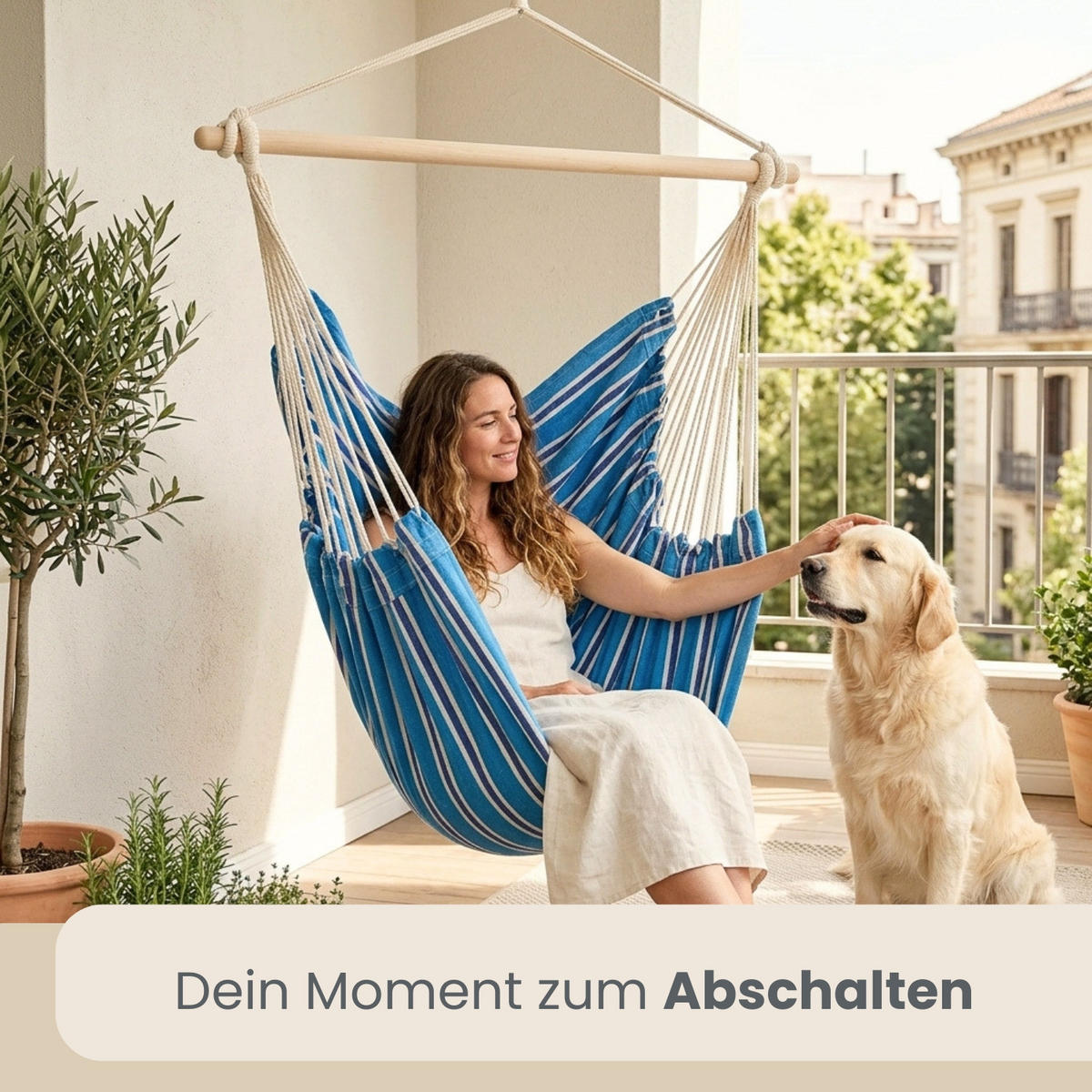 XXL-HÄNGESESSEL bis 150kg, 185/130 cm Multicolor - Blau, Textil (130/155/185cm) - Amanka