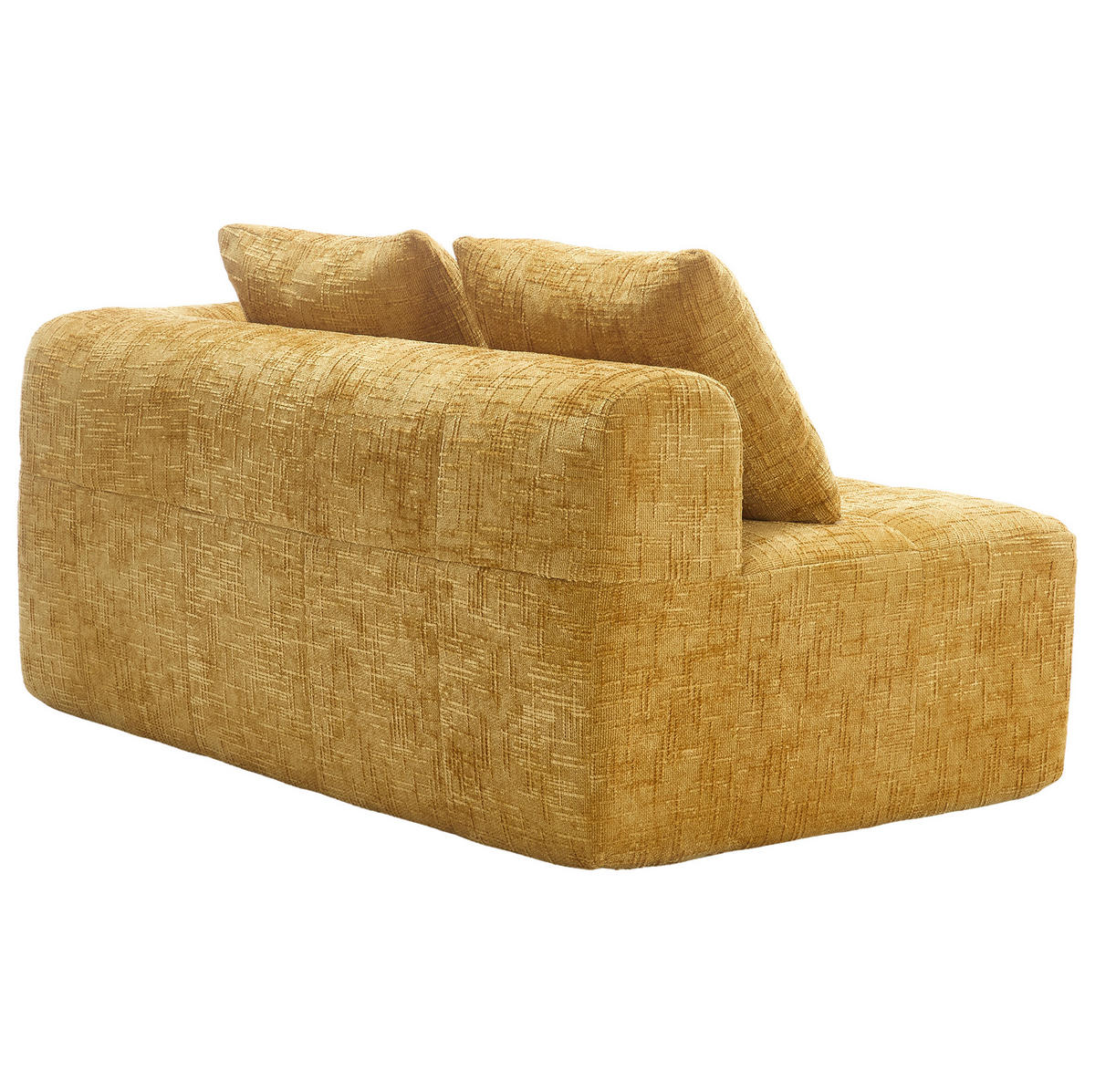 SOFA mit Seitentaschen 158 x 90 x 60 cm Chenille Yellow - Gelb, Kunststoff (158/60/90cm) - Meubliv