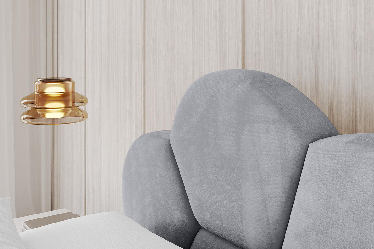 POLSTERBETT mit Bettkasten und Lattenrost, Boxbett ohne Matratze - LANA 200x200 Hellgrau - Hellgrau, Holzwerkstoff/Textil (200/200cm) - ALTDECOR