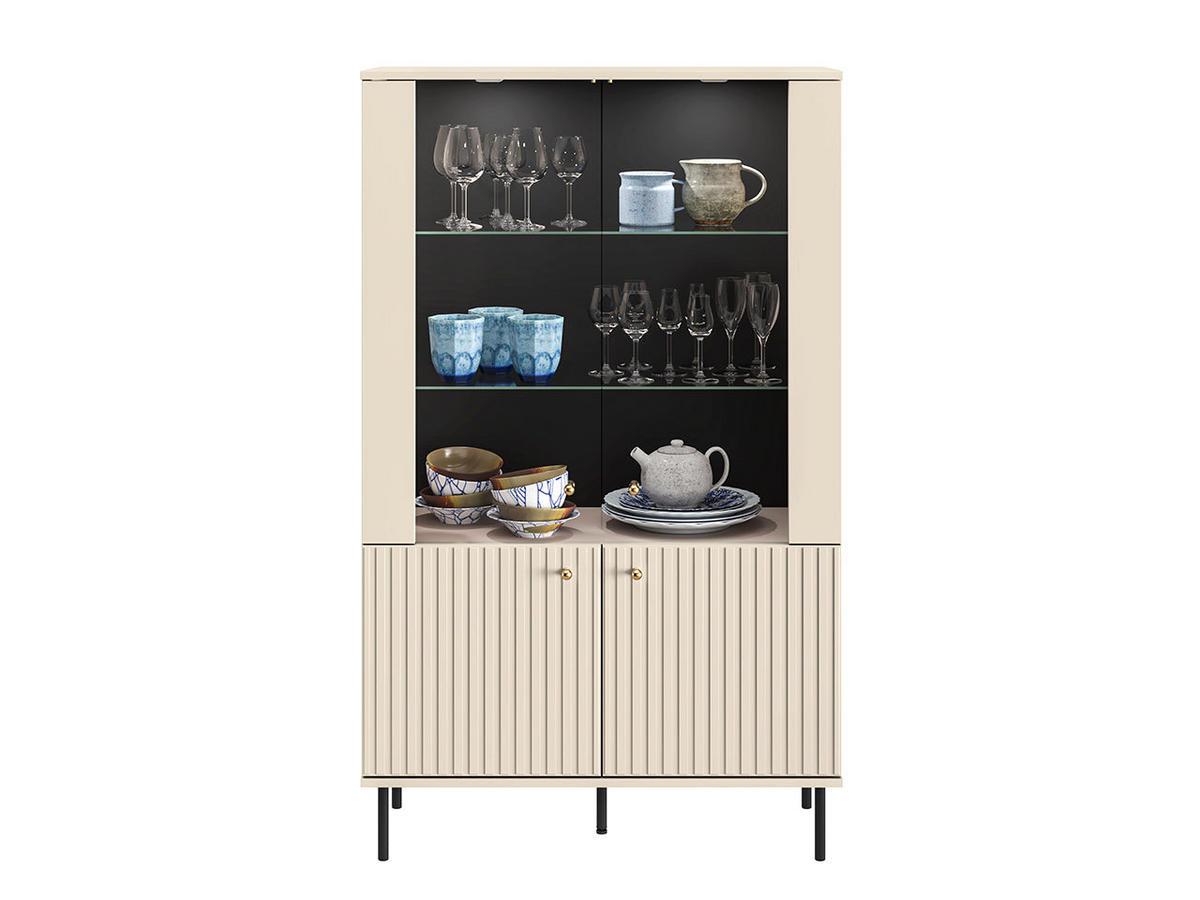 VITRINE – 92 cm – Sophie – Kaschmir - Kaschmir, Holzwerkstoff (92/151/40cm) - hi-markt