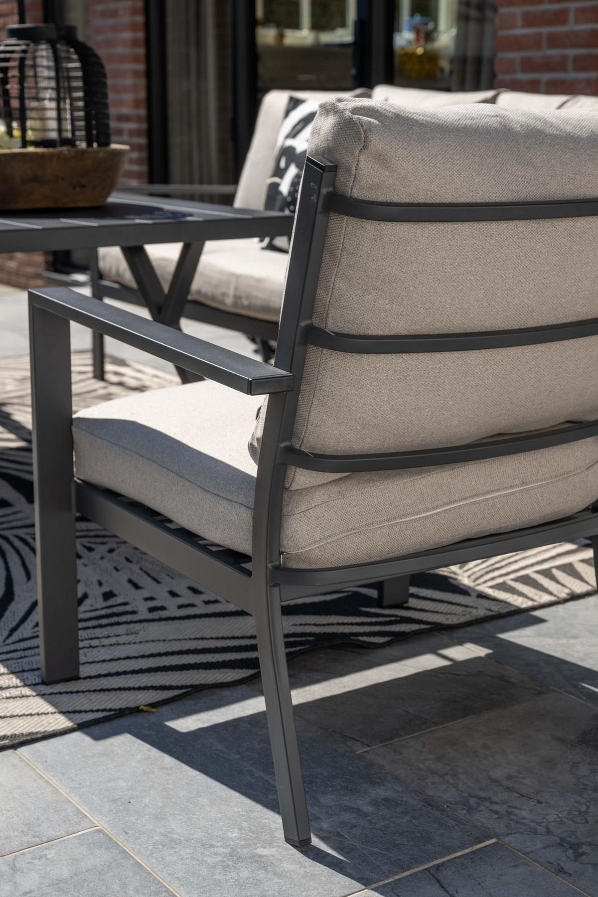 GARTENLOUNGESE Sergio Sofa 4-teilig, Premium Dining Set, Gartenmöbelset - Anthrazit, Metall - GARDEN IMPRESSIONS