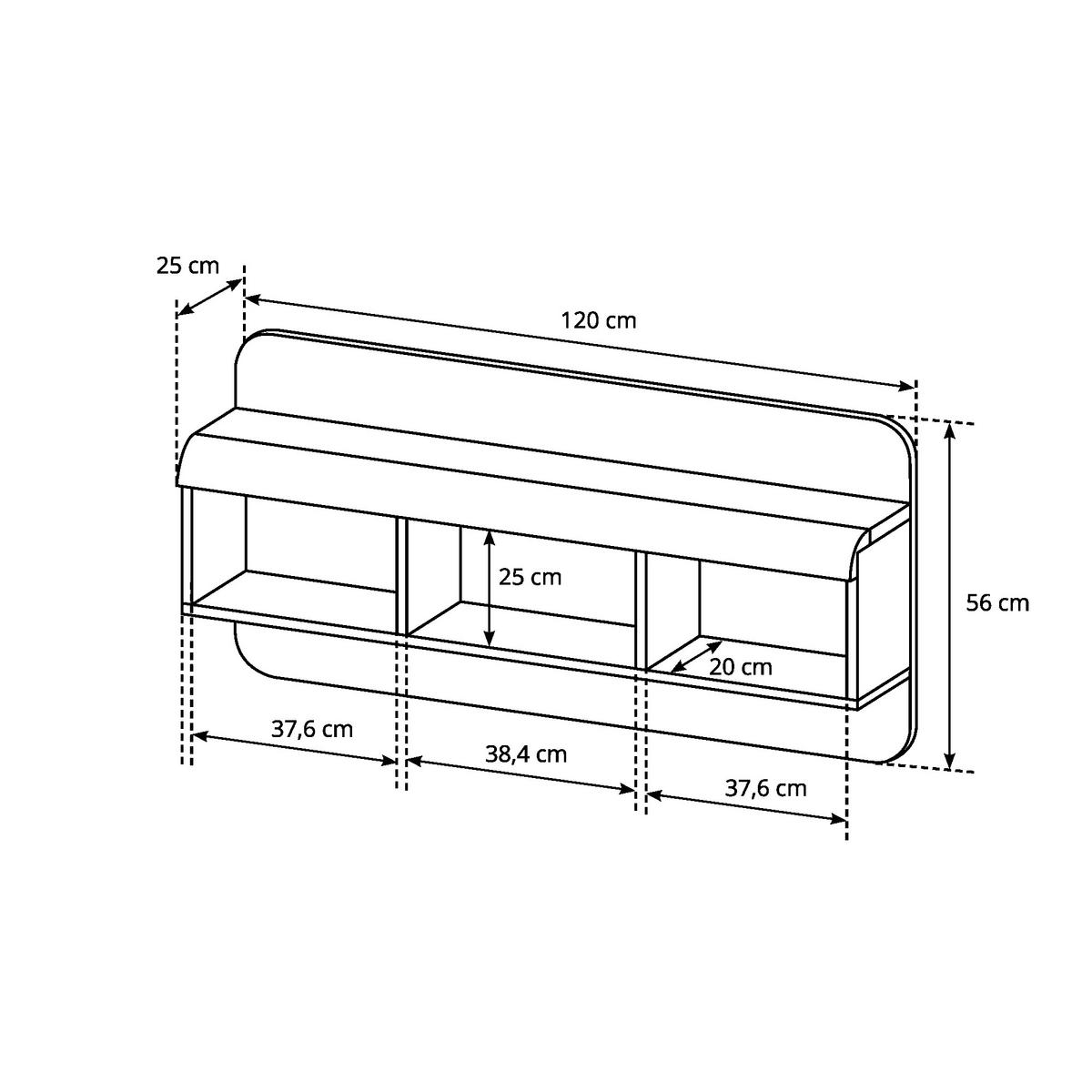 WANDREGAL LYNGDAL POL1 MDF-Leiste Eiche Sonoma Eiche Sonoma - Sonoma Eiche, Holzwerkstoff (120/56/25cm) - Komodee