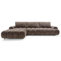 ECKSOFA 340 cm Valerio II, Schlaffunktion, Bettkasten, Links, Braun - Braun, Holz (340/177cm) - Emporius