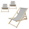 LIEGESTUHL 3er Set Hellgrau - Hellgrau, Holz (52/83/117cm) - ECD-Germany