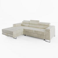 ECKSOFA VEMO MINI Links Creme Velour-Stoff Kompakter Komfort für Wohnräume - Creme, Textil (200/270cm) - Barchello