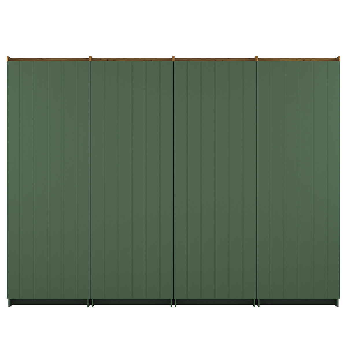MASSIVE BÜCHERWAND - Massivholz - Kiefer - Waldgrün/Kieferfarben, Holz (296/223/37cm) - home24