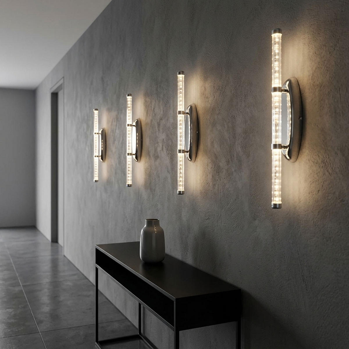 LED WANDLEUCHTE Chrom klar Silber - Silberfarben, Metall (7/50/7.3cm) - Globo Lighting