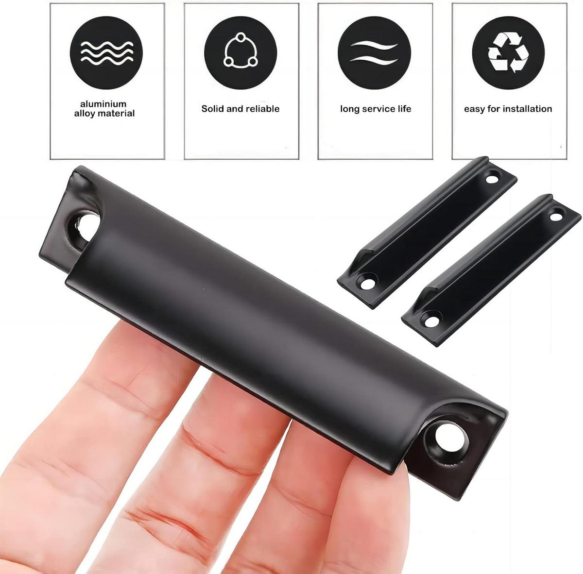 MÖBELGRIFF Schwarz 2er-Set 90 mm - Schwarz, Metall (2/2/9cm)