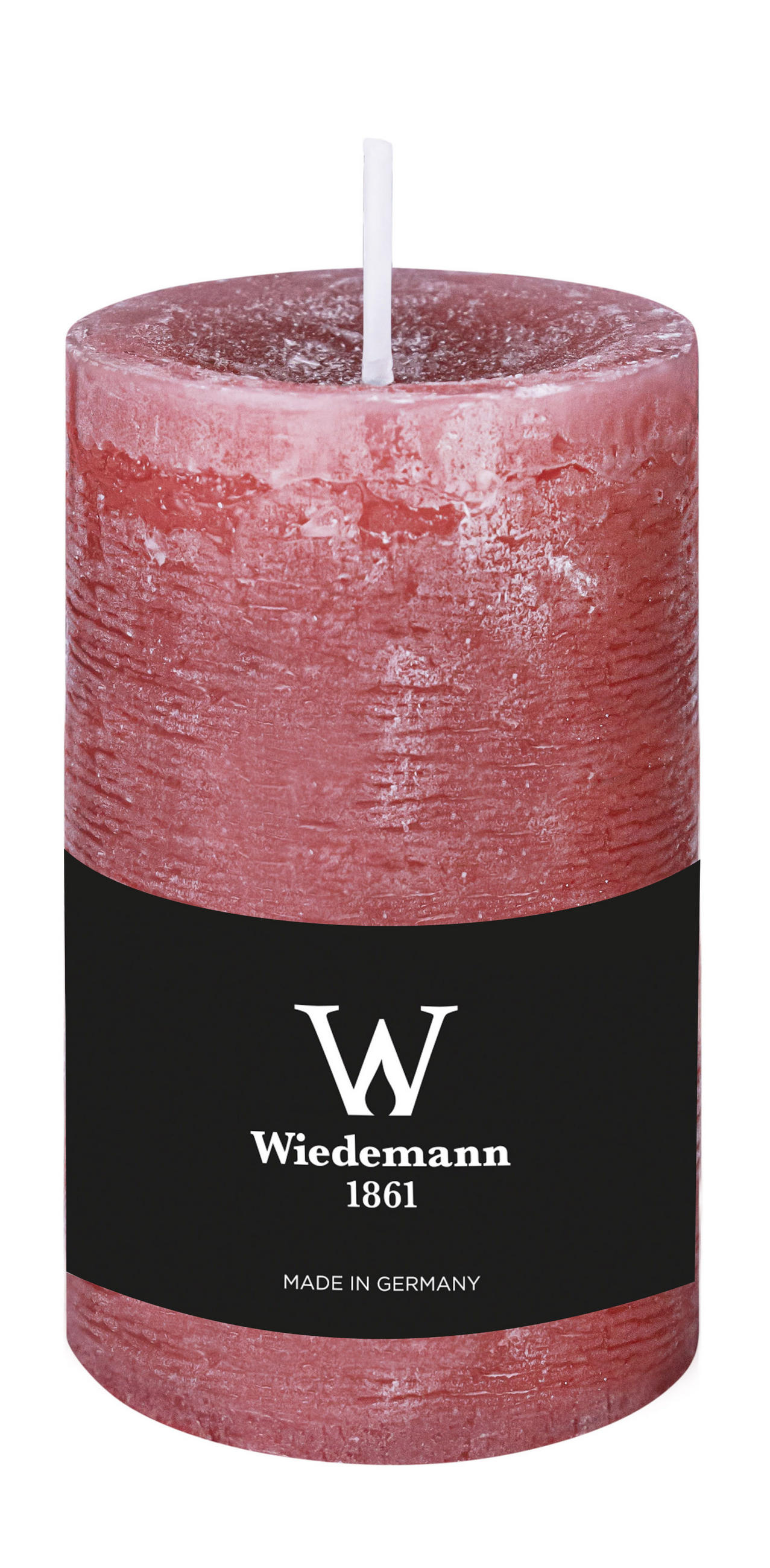 STUMPENKERZE Rustik Marble Style Altrosa 130 x Ø 68 mm, 1 Stück - Altrosa, Paraffin (13cm) - Wiedemann Kerzen