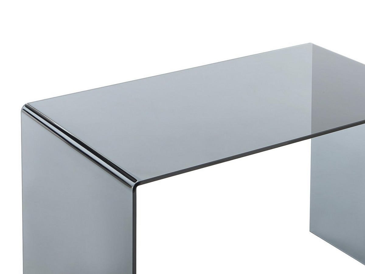 SCHREIBTISCH - getöntes Sicherheitsglas - Schwarz - ELSTRON - Transparent, Glas (70/120/75cm) - Vente-Unique