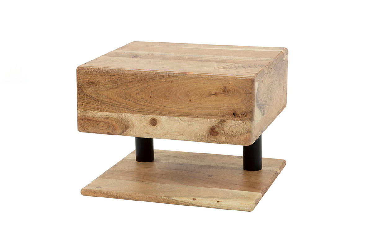 NACHTTISCH SILVEA Holz Akazie - Braun, Holz (35/27/32cm) - KAWOLA