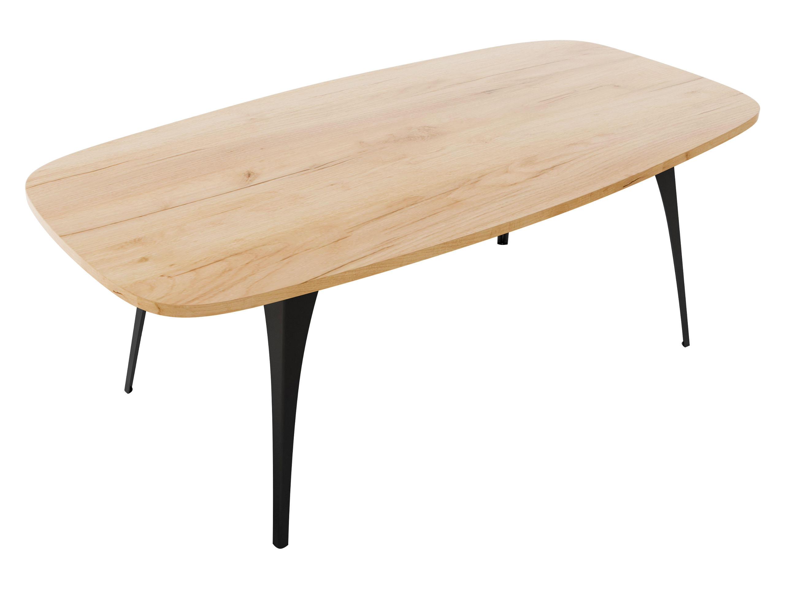 COUCHTISCH Fabiola - Eichefarben/Schwarz, Holzwerkstoff/Metall (60/120/45cm) - MIRJAN24