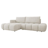 ECKSOFA Soffi, Seite: Links - Creme/Schwarz, Holz/Kunststoff (283/166cm) - MIRJAN24