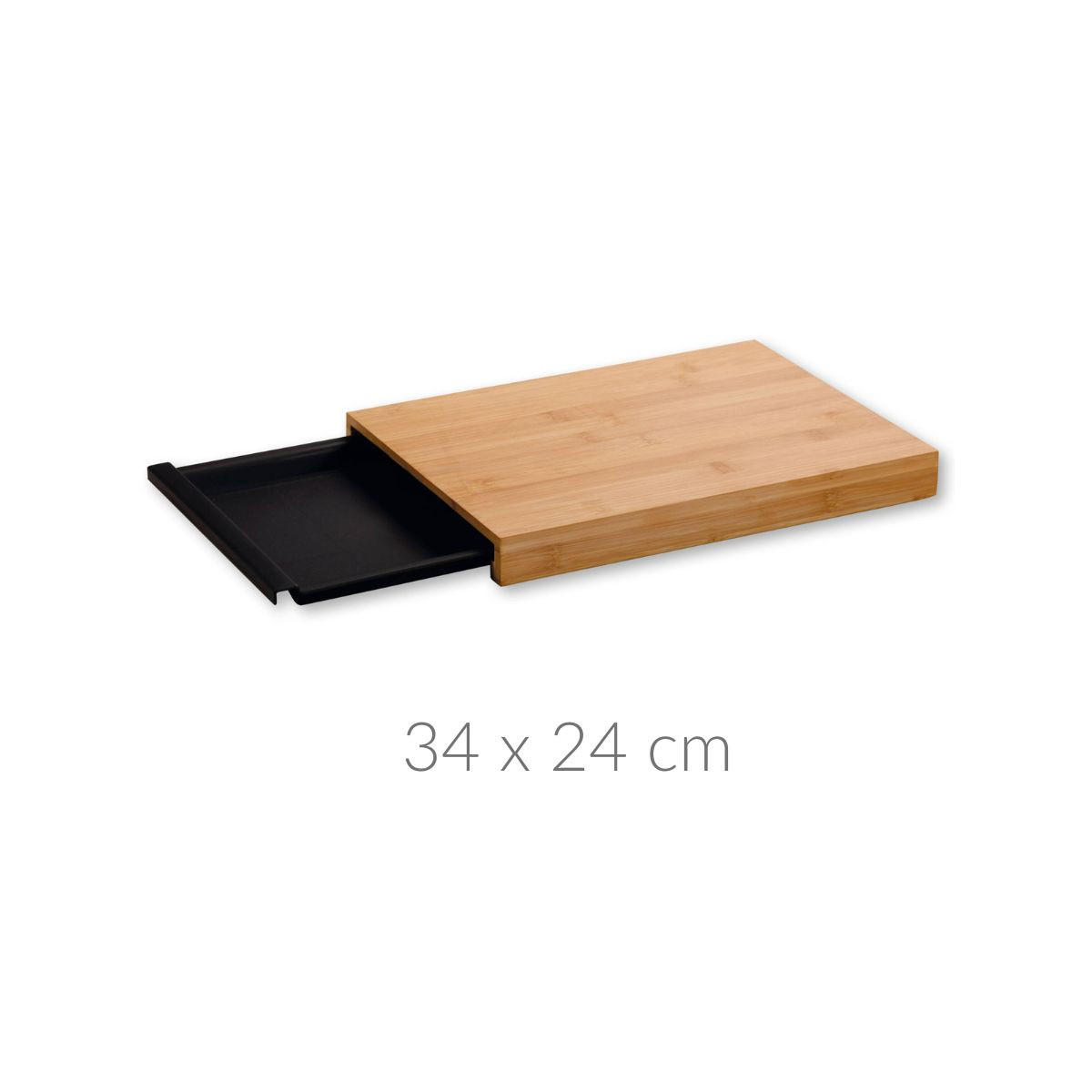 SCHNEIDEBRETT mit Auffangschale 34/24/3,5 cm - Braun, Naturmaterialien (24/34cm) - Kesper