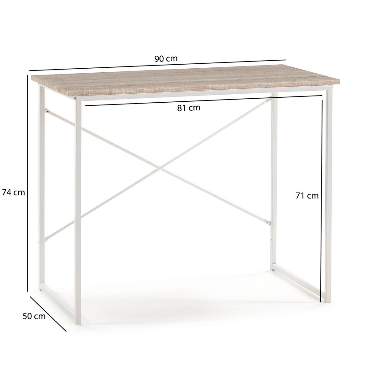SCHREIBTISCH 90/50/74 Caceres Weiß - Weiß, Holzwerkstoff (50/90/74cm) - VS Venta-stock