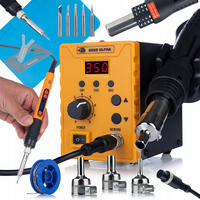 LÖTSTATION 858D ULTRA Set - Heißluft 700 W, Lötkolben 80 W, 100-500 °C, 3 Speicher, Silikonmatte 30 x 20 cm - Multicolor, Kunststoff/Metall (10/10/10cm)