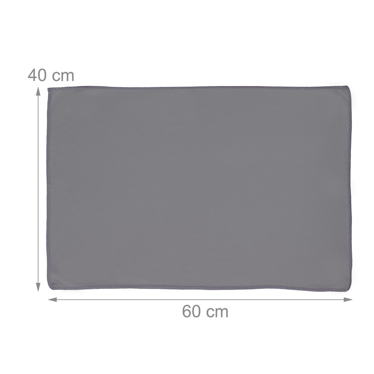 6XMIKROVLÁKNOVÉ utierky - sivá, textil/plast (60/0.8cm) - Relaxdays