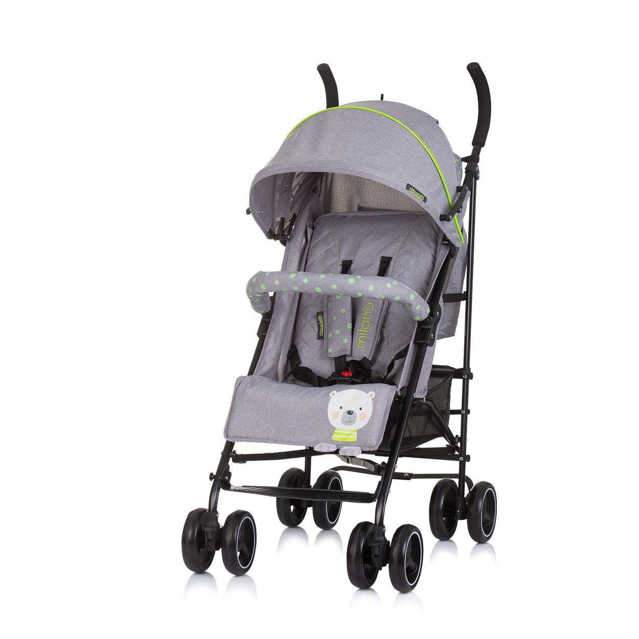 BUGGY Milano grau Buggy bis 22 kg, Rückenlehne verstellbar, faltbar - Grau, Metall (60/49/105cm) - Chipolino