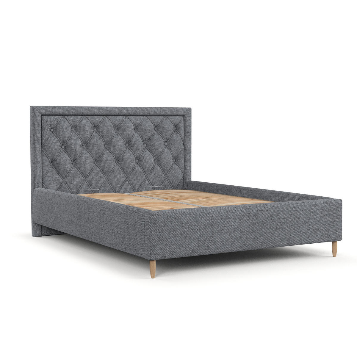 POLSTERBETT Lido 180/200 cm Grau im Neve Stoff - Naturfarben/Grau, Holz/Holzwerkstoff (180/200cm) - AltaBeds