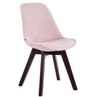 STUHL Samt pink - Pink/Walnussfarben, Holz/Textil (48/84/55cm) - CLP