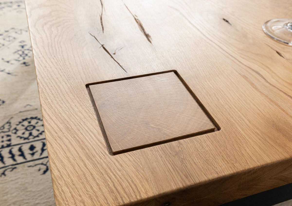 COUCHTISCH Wildeiche 110x70x45 natur geölt VILLANDERS #128 - Naturfarben, Holz (110/70/45cm) - Massivmoebel24
