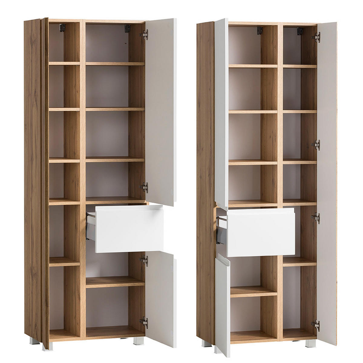 BADMÖBEL-SET 5-TLG. Vasto-03 - Weiß, Holzwerkstoff (245/200/35cm) - Lomado