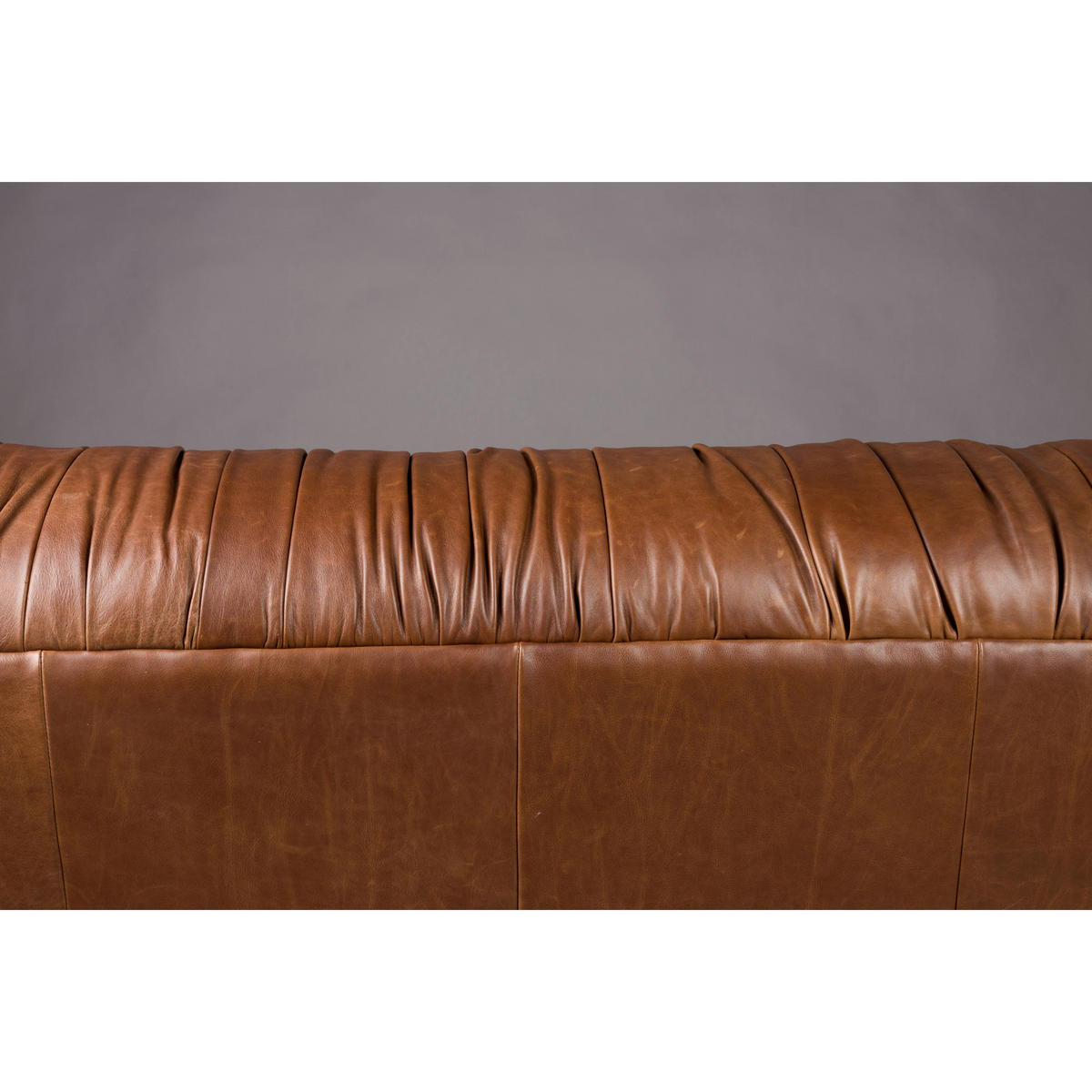 SOFA 3-SITZER Douglas Leder Chokolade/ Braun - Braun/Dunkelblau, Leder (214/78/102.5cm) - Dutchbone
