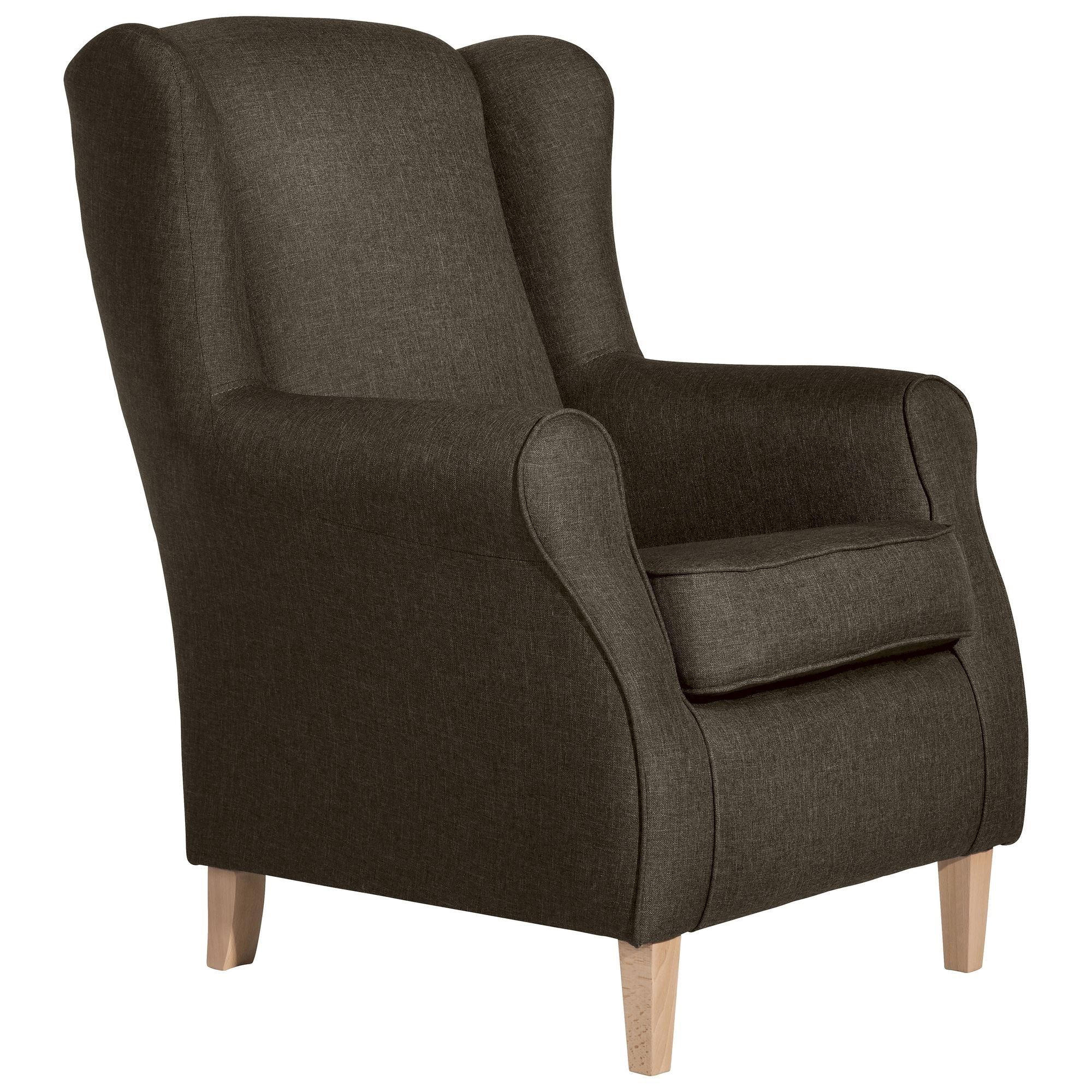 OHRENSESSEL Karlen Bezug Flachgewebe Buche natur / sahara - Buchefarben/Sahara, Kunststoff (86/103/77cm) - 58aufmkessel