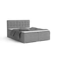 BOXBETT CYNTHIA 200/200 in Cord Hellgrau H4 - Hellgrau, Holz/Holzwerkstoff (200/200cm) - Deine Möbel 24