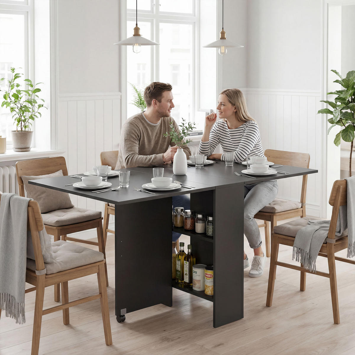 ESSTISCH Schwarz 1 Stück - Schwarz, Kunststoff (140/75/74cm) - GiPP