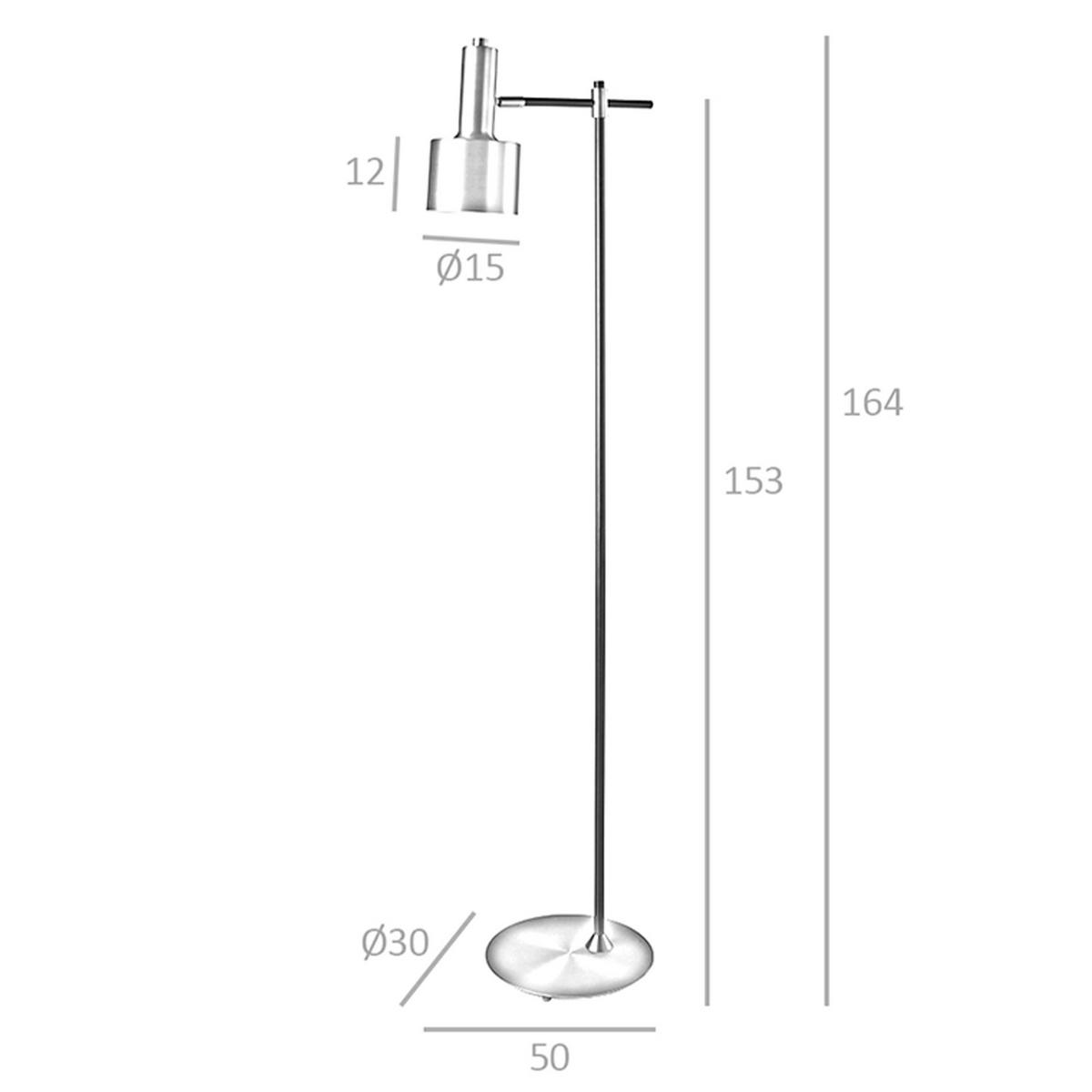 STELEUCHTE Stehleuchte aus vergoldetem Aluminium und schwarzem Stahl 50/30/164 cm - Goldfarben/Schwarz, Metall (30/50/164cm) - ANGEL CERDA