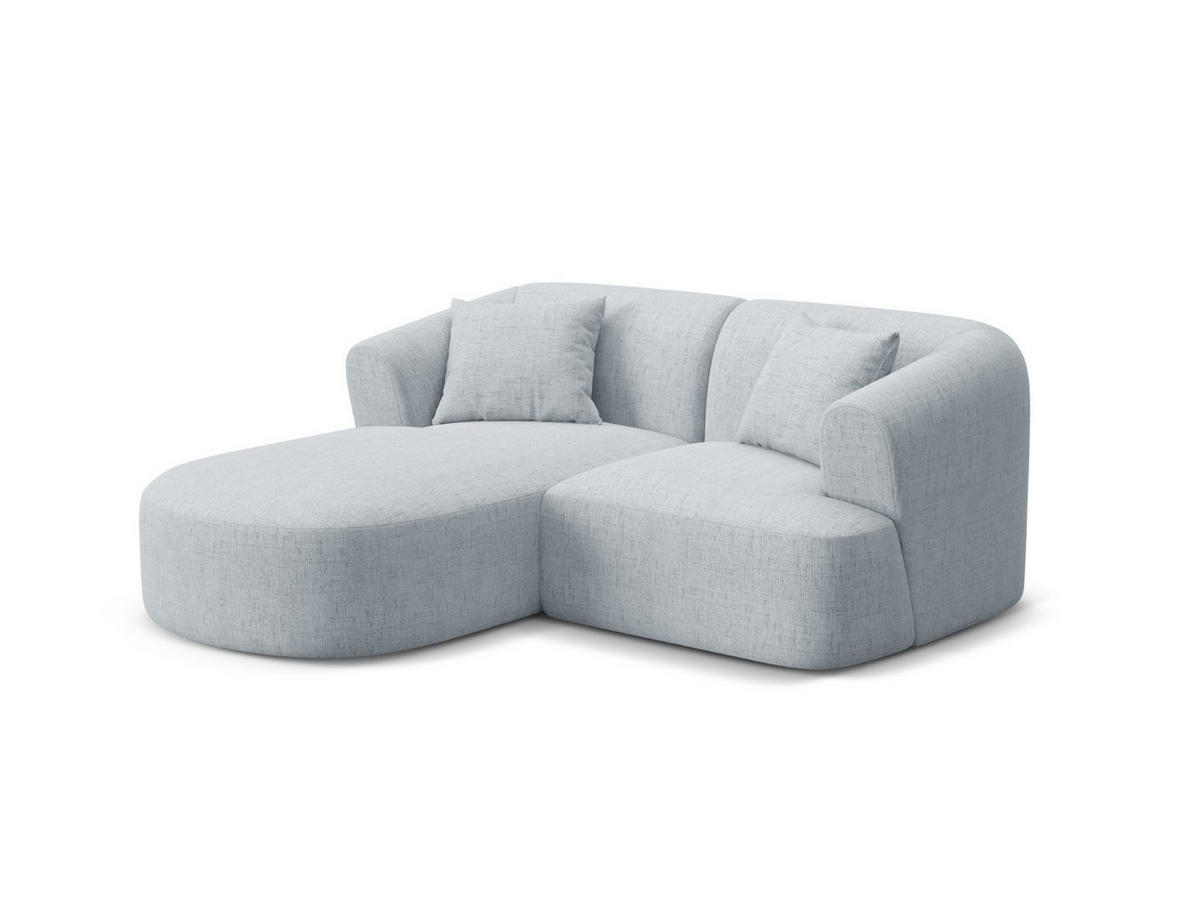 MODULARES-ECKSOFA links Campi aus strukturiertem Stoff hellgrau 3 Sitzplätze - Hellgrau, Textil (156/180cm) - Cosmopolitan Design