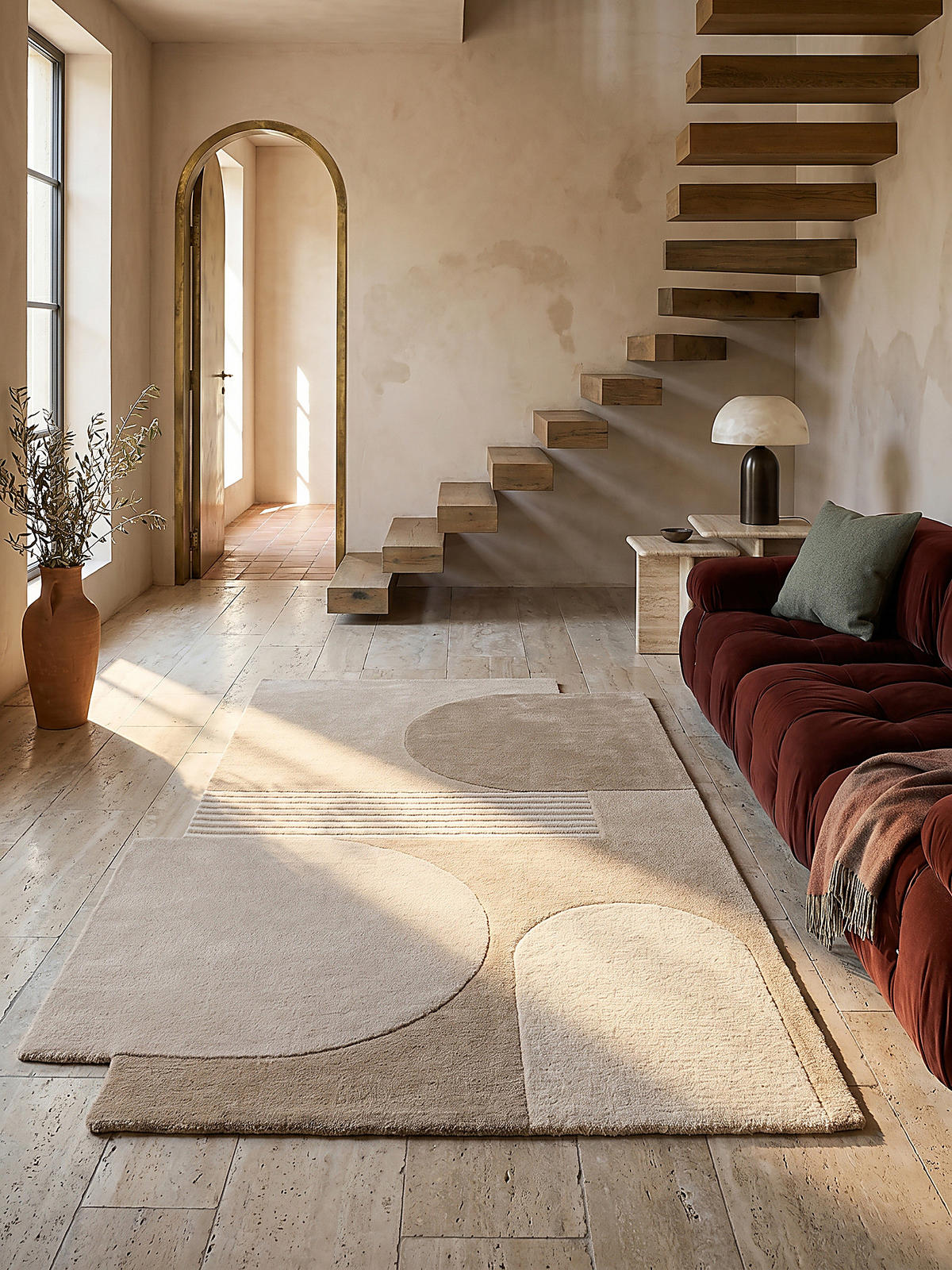 TEPPICH aus Wolle HALLEIN in Natur, geometrisch-abstrakt, 200 x 290 cm - Beige, Textil (200/290cm) - KADIMA DESIGN