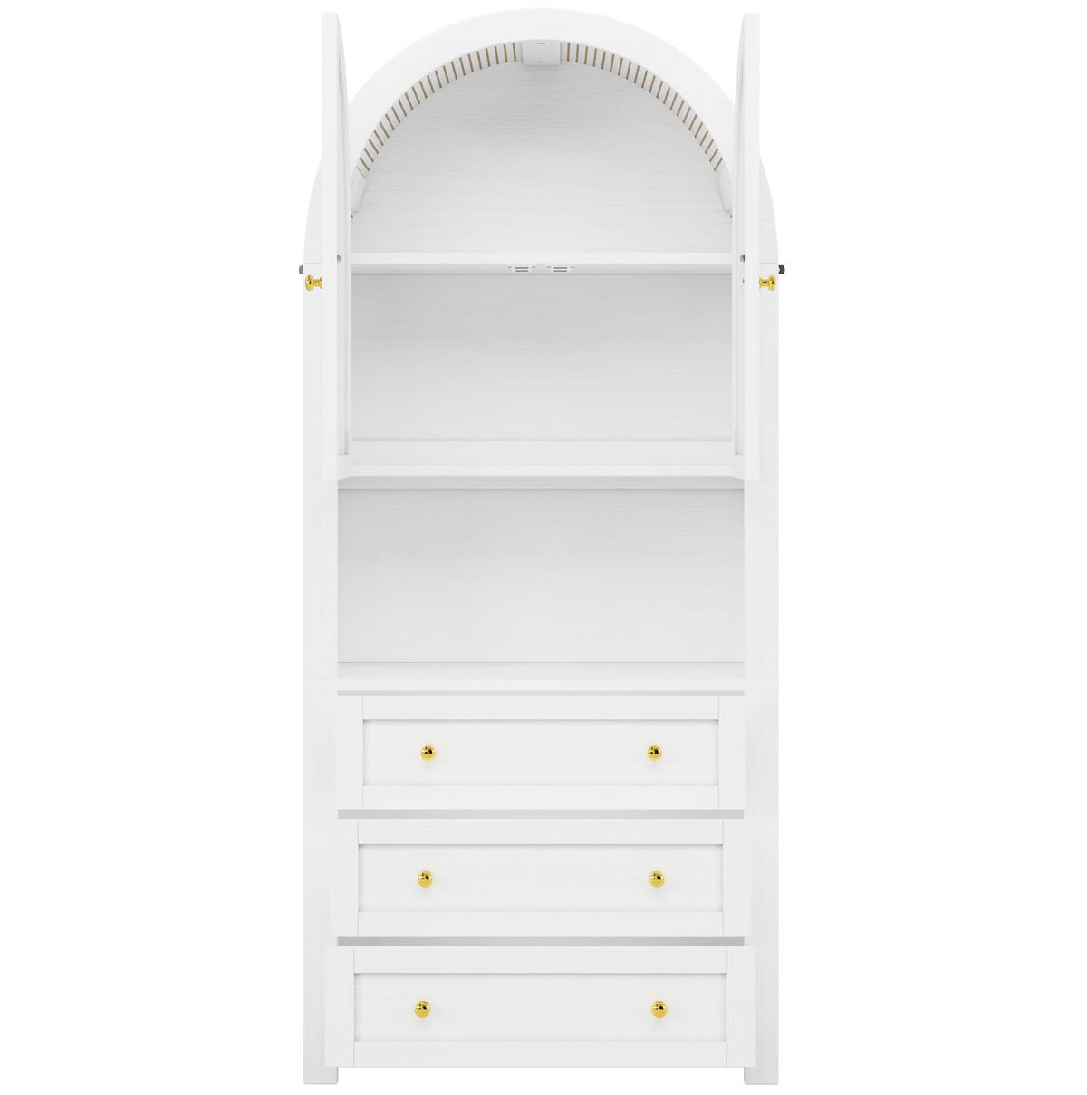 SKŘÍŇ na nádobí 70/35/180 cm bílá, MDF, se zásuvkami a dvířky - bílá, kompozitní dřevo (70/180/35cm) - BEAOK