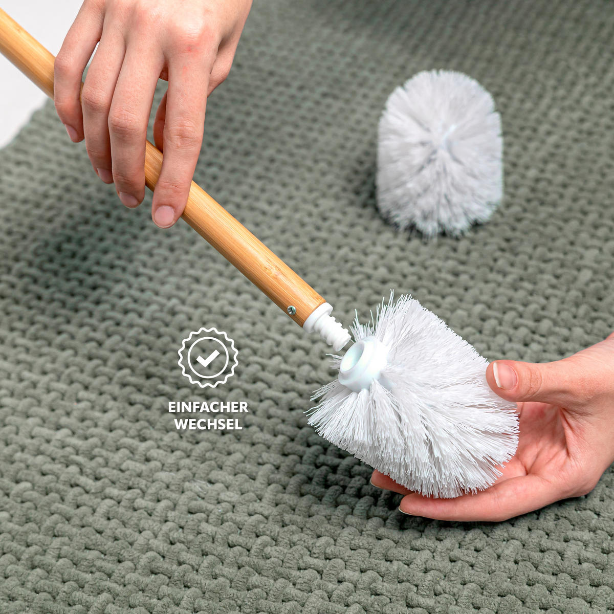 ERSATZ-BÜRSTENKÖPFE (2er Set), Kunststoff, schwarz - Weiß, Kunststoff (8/10cm) - eluno