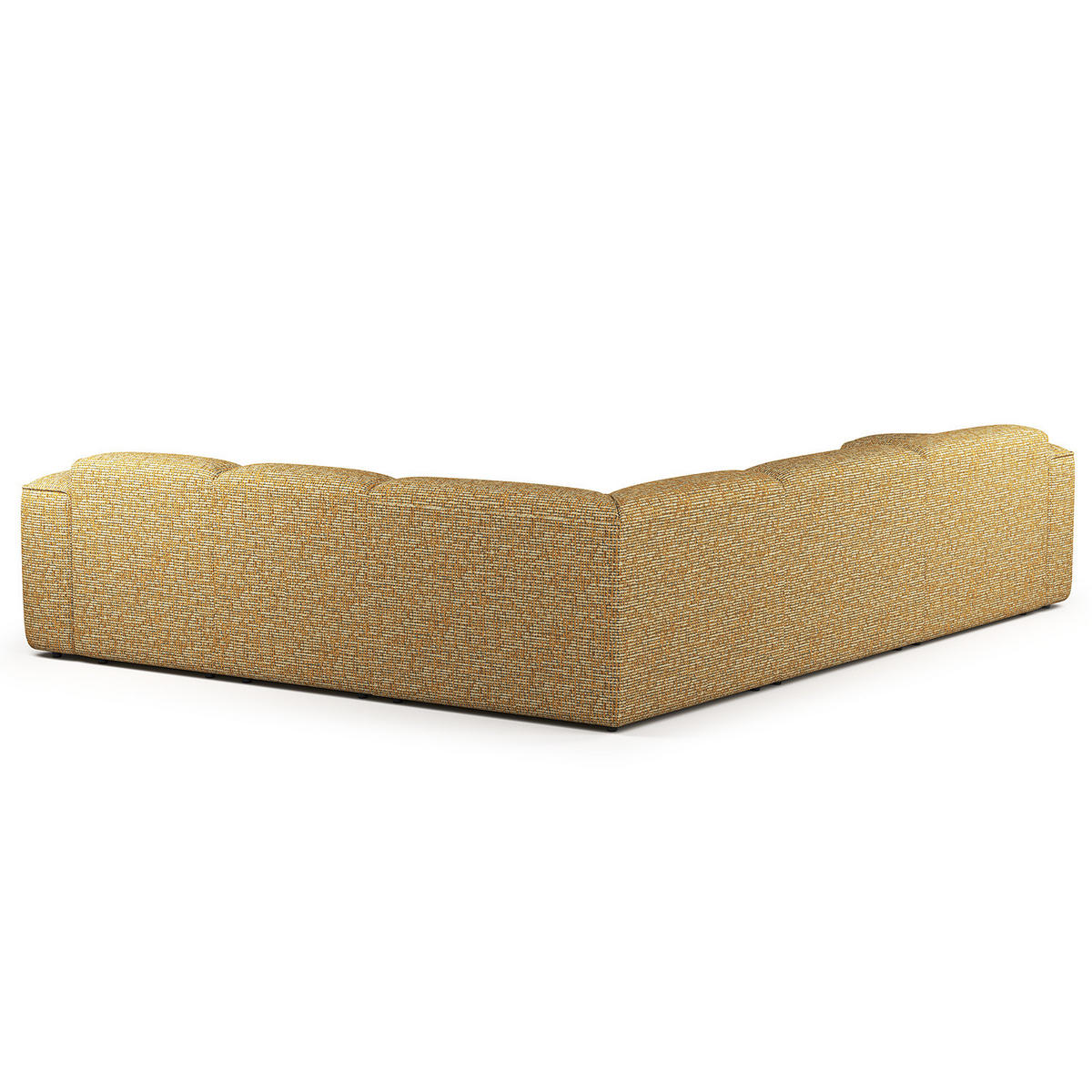 ECKSOFA mit Rundecke - Schwarz/Honig, Kunststoff/Textil (325/260cm) - home24