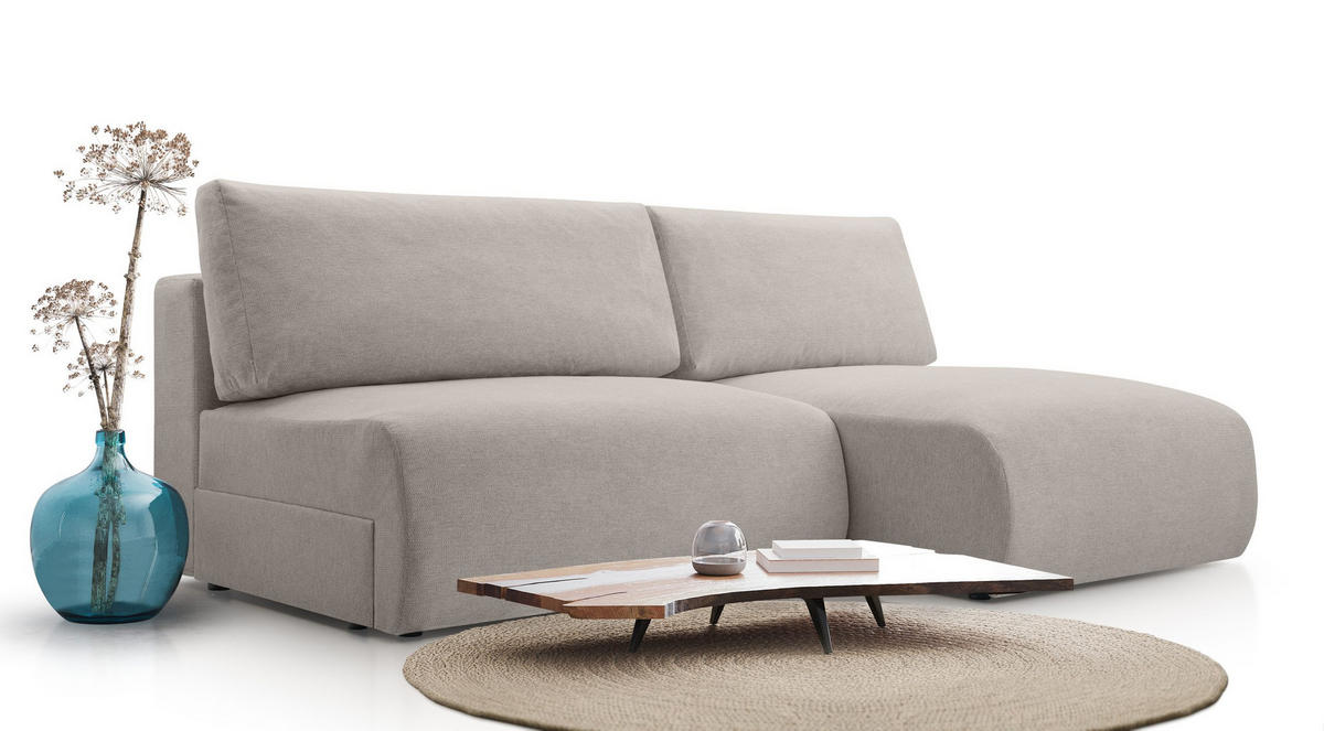 ECKSOFA mit Schlaffunktion Greste, Beige - Beige, Textil (150/223cm) - Meblito