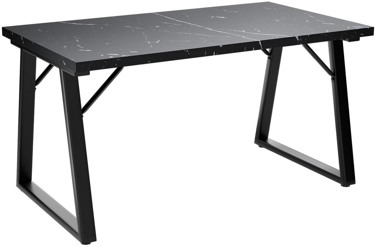 ESSTISCH in Holz, Metall 140/80/75cm - Schwarz, Holzwerkstoff (80/140/75cm) - HOMAVO