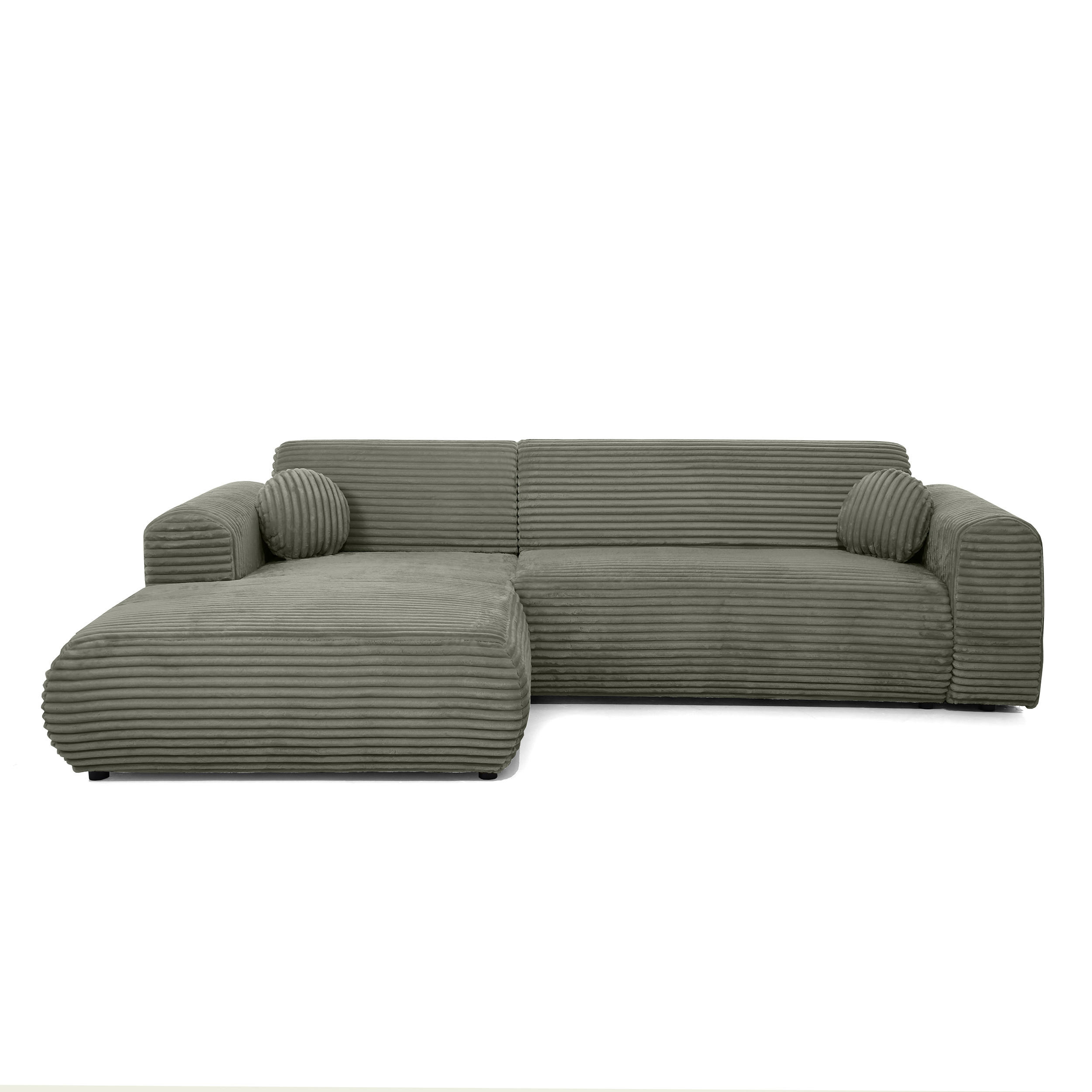 ECKSOFA Puerto, ohne Schlaffunktion, Dunkelgrün, links - Dunkelgrün/Schwarz, Textil (269/170cm) - Beautysofa