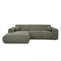 ECKSOFA Puerto, ohne Schlaffunktion, Dunkelgrün, links - Dunkelgrün/Schwarz, Textil (269/170cm) - Beautysofa