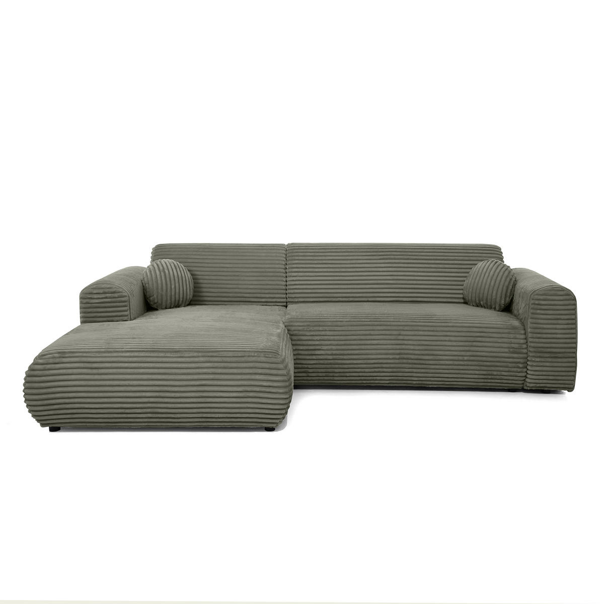 ECKSOFA Puerto, ohne Schlaffunktion, Dunkelgrün, links - Dunkelgrün/Schwarz, Textil (269/170cm) - Beautysofa