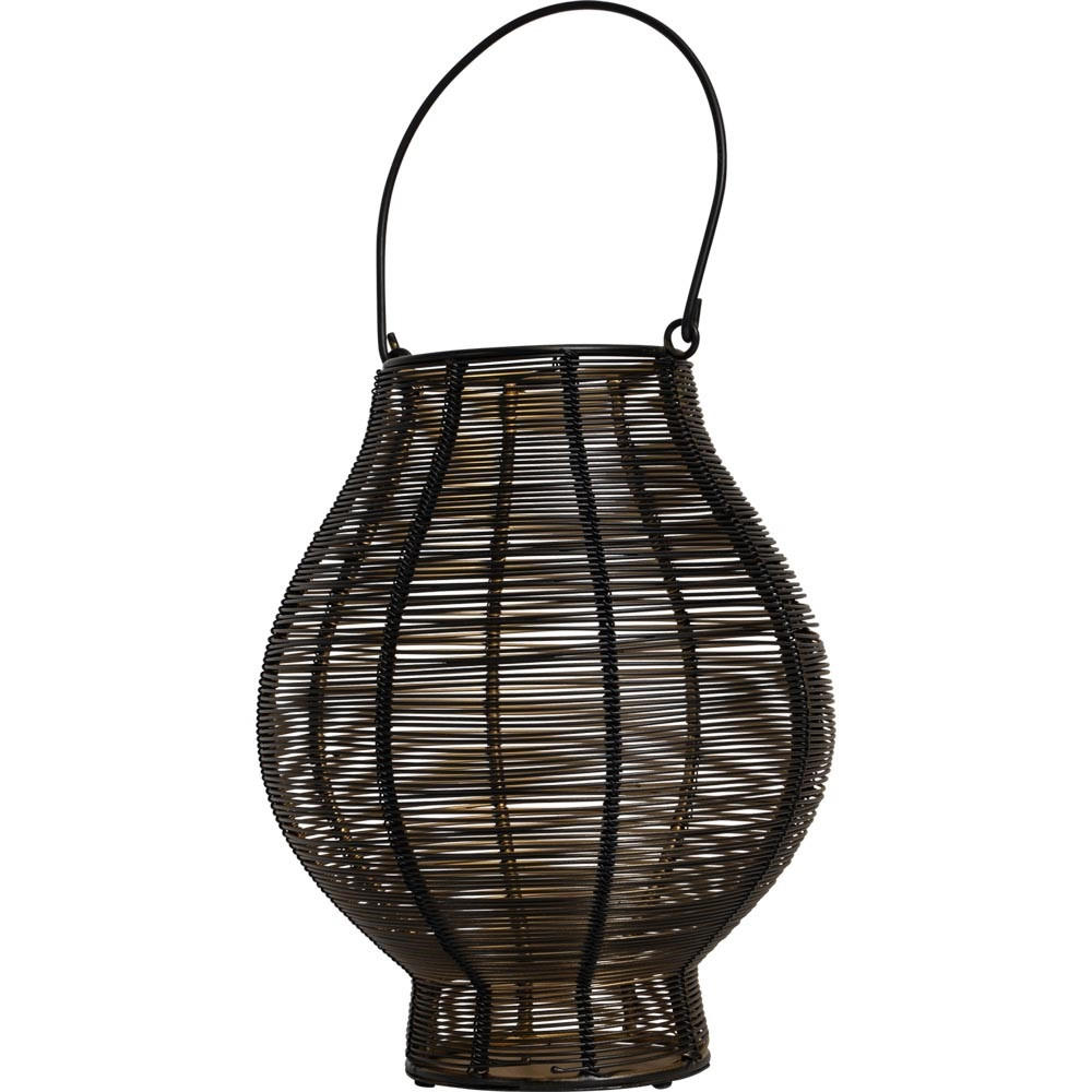 LATERNE Livia - Schwarz - 28/28/34 cm - Schwarz, Metall (28/34/28cm) - Lesli Living