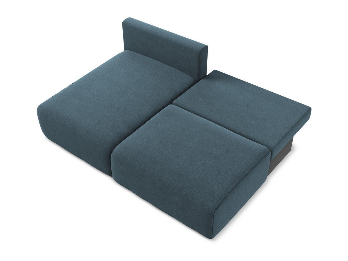 ECKSOFA mit Schlaffunktion links Strukturstoff Stoff Blau - Blau/Pink, Kunststoff/Textil (149/210cm) - Makamii