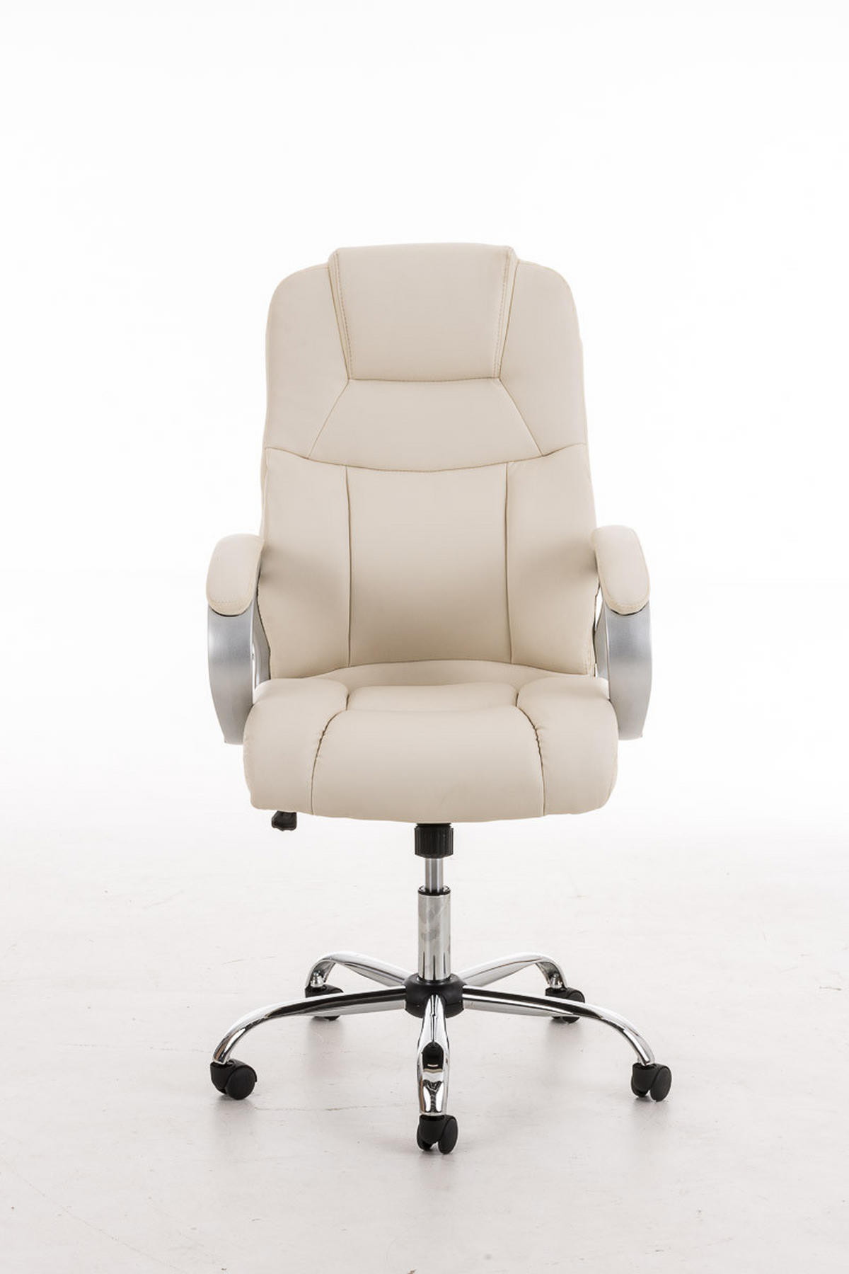 CHEFSESSEL Lederlook creme - Chromfarben/Creme, Textil/Metall (66/113/70cm) - CLP