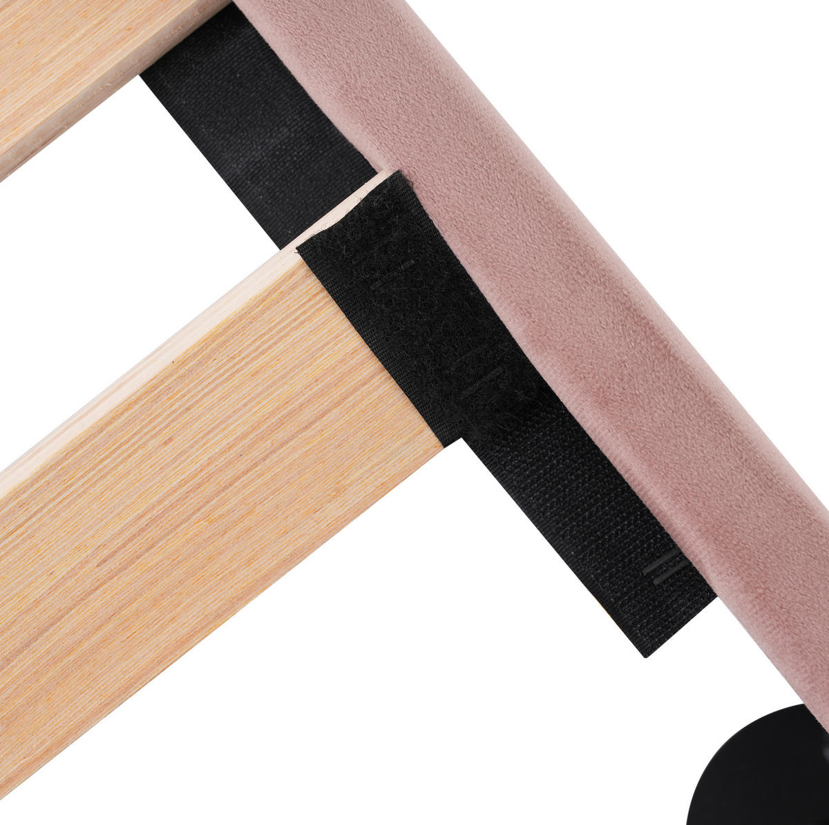 BETT mit LED-Kopfteil 90x200 cm Samt Pink - Pink, Metall (90/200cm) - Meubliv