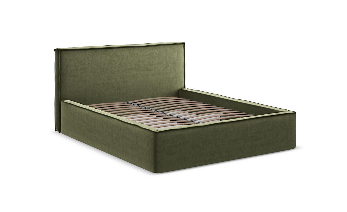 POLSTERBETT mit Bettkasten und Lattenrost 200x225 Violett - Lila/Flieder, Kunststoff/Textil (160/200cm) - Makamii