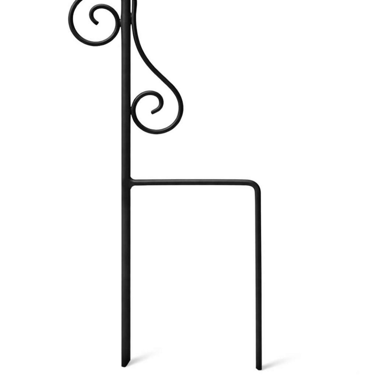 RANKHILFE mit 2 Halter Rankgitter aus Metall H-145cm B-30cm Kletterhilfe 2 Haken - Schwarz, Metall (30/145/2cm) - DanDiBo