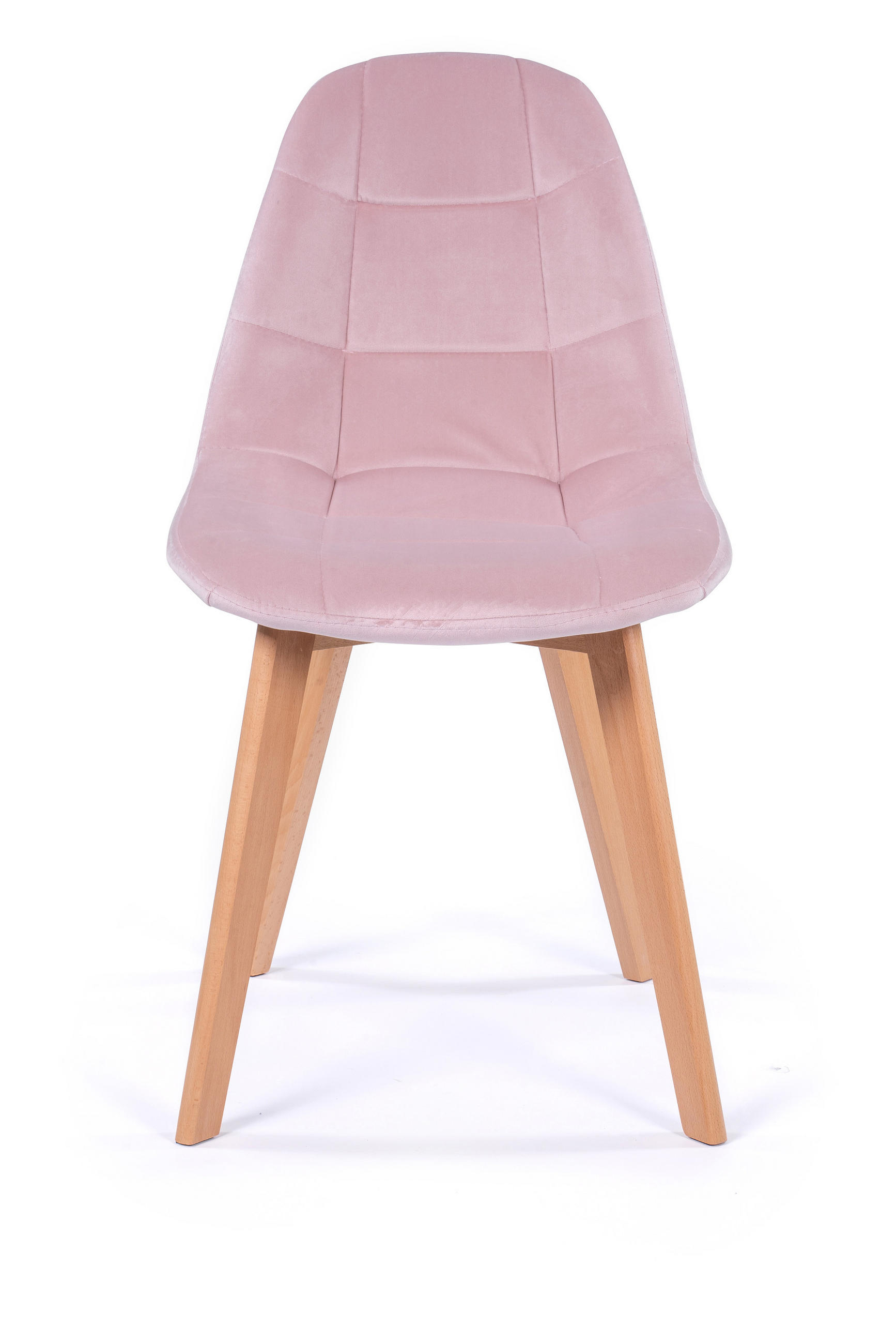 STUHL VEGAS im skandinavischen Stil - rosa - Samt Velours - Rosa/Naturfarben, Holz/Kunststoff (47/86/42cm) - NEW HOME